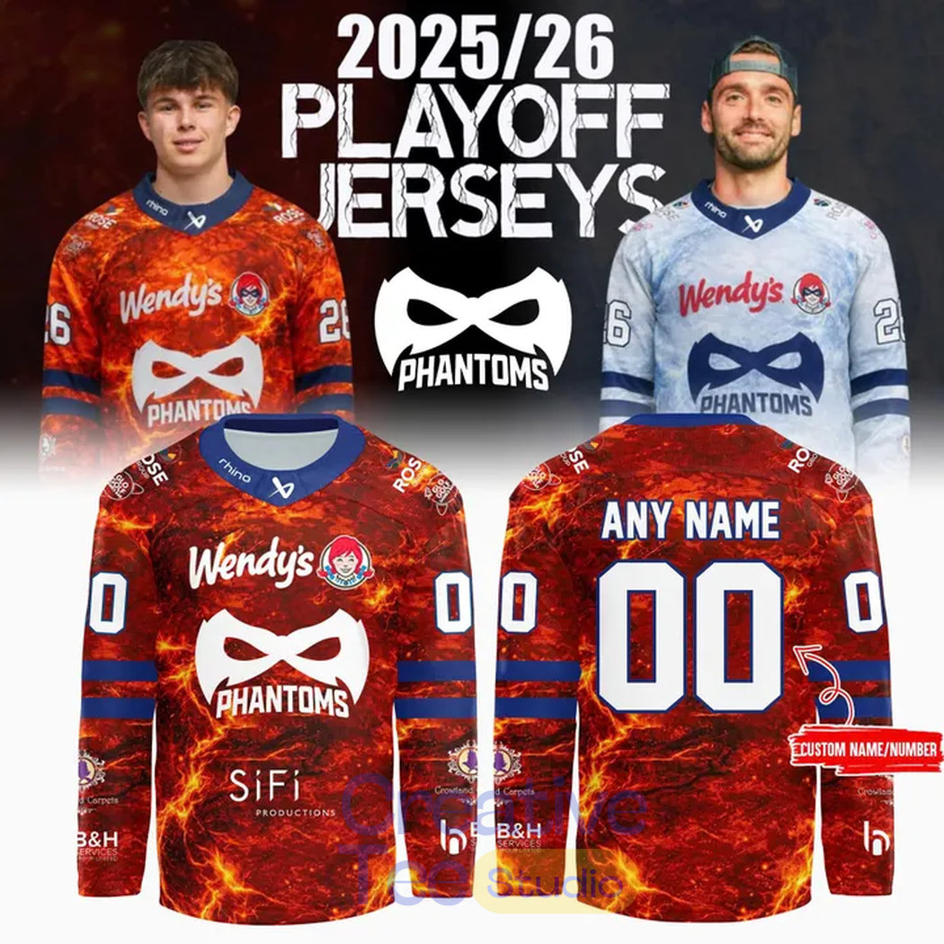 Peterborough Phantoms 2025/26 Season Play-off Custom Hockey Jersey Peterborough Phantoms 2025/26 Season Play-off Custom Hockey Jersey