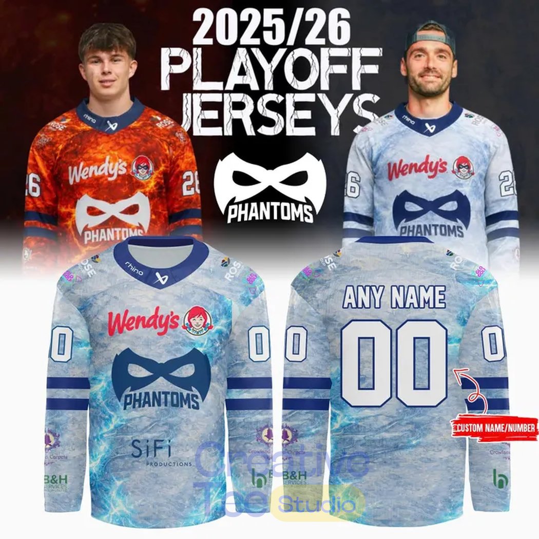 Peterborough Phantoms 2025/26 Season Play-off Custom Hockey Jersey Peterborough Phantoms 2025/26 Season Play-off Custom Hockey Jersey