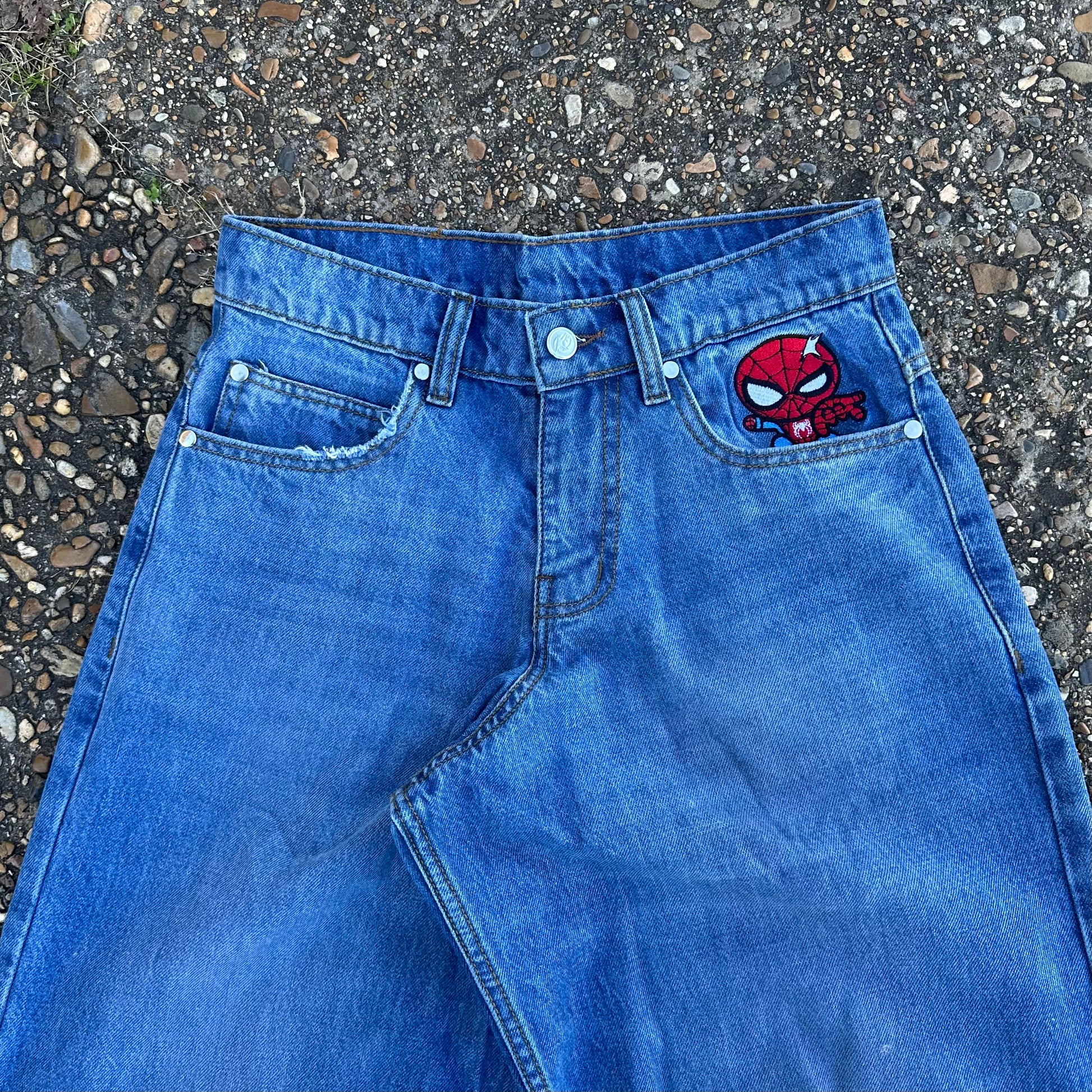 2024 "SPIDEY SOCIETY" WASH BAGGY DENIM JEANS