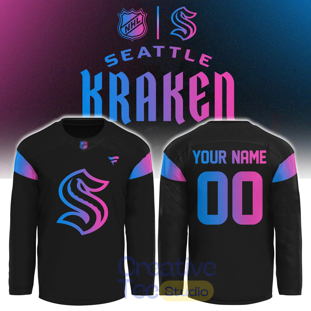 Seattle Kraken Cyberpunk Warm Up 2026 Custom Hockey Jersey