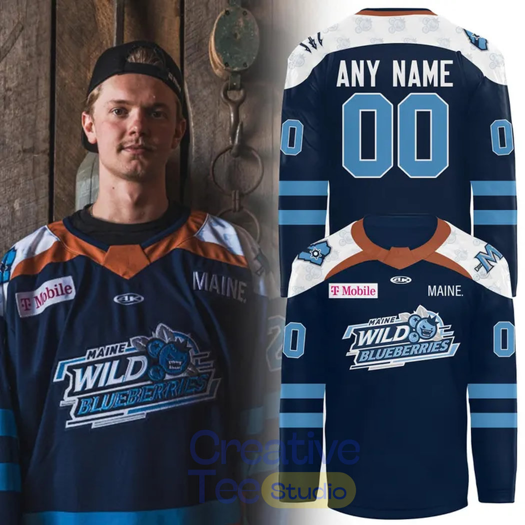 Maine Mariners 2026 Wild Blueberries Custom Hockey Jersey Maine Mariners 2026 Wild Blueberries Custom Hockey Jersey
