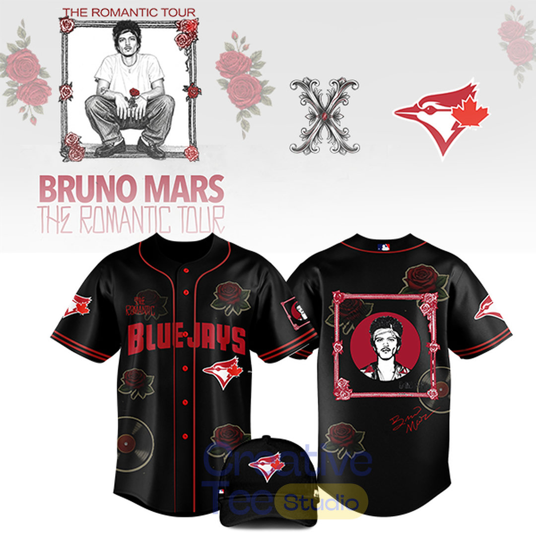 Toronto Blue Jays x Bruno Mars – The Romantic Tour 2026 Special Baseball Jersey Toronto Blue Jays x Bruno Mars – The Romantic Tour 2026 Special Baseball Jersey