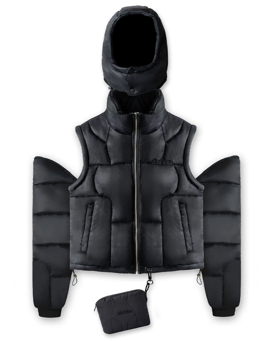 Detachable Puffer Jacket Black