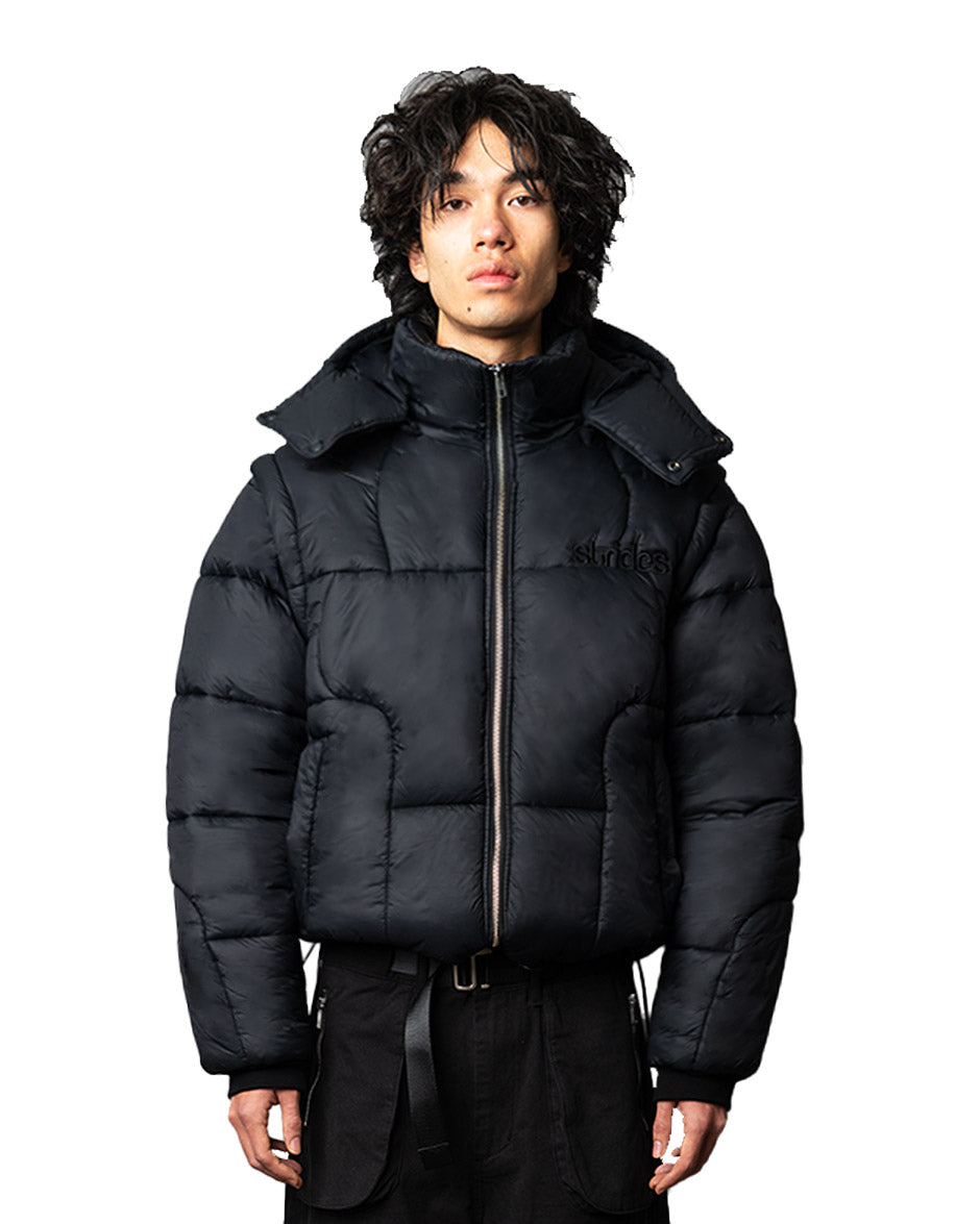 Detachable Puffer Jacket Black