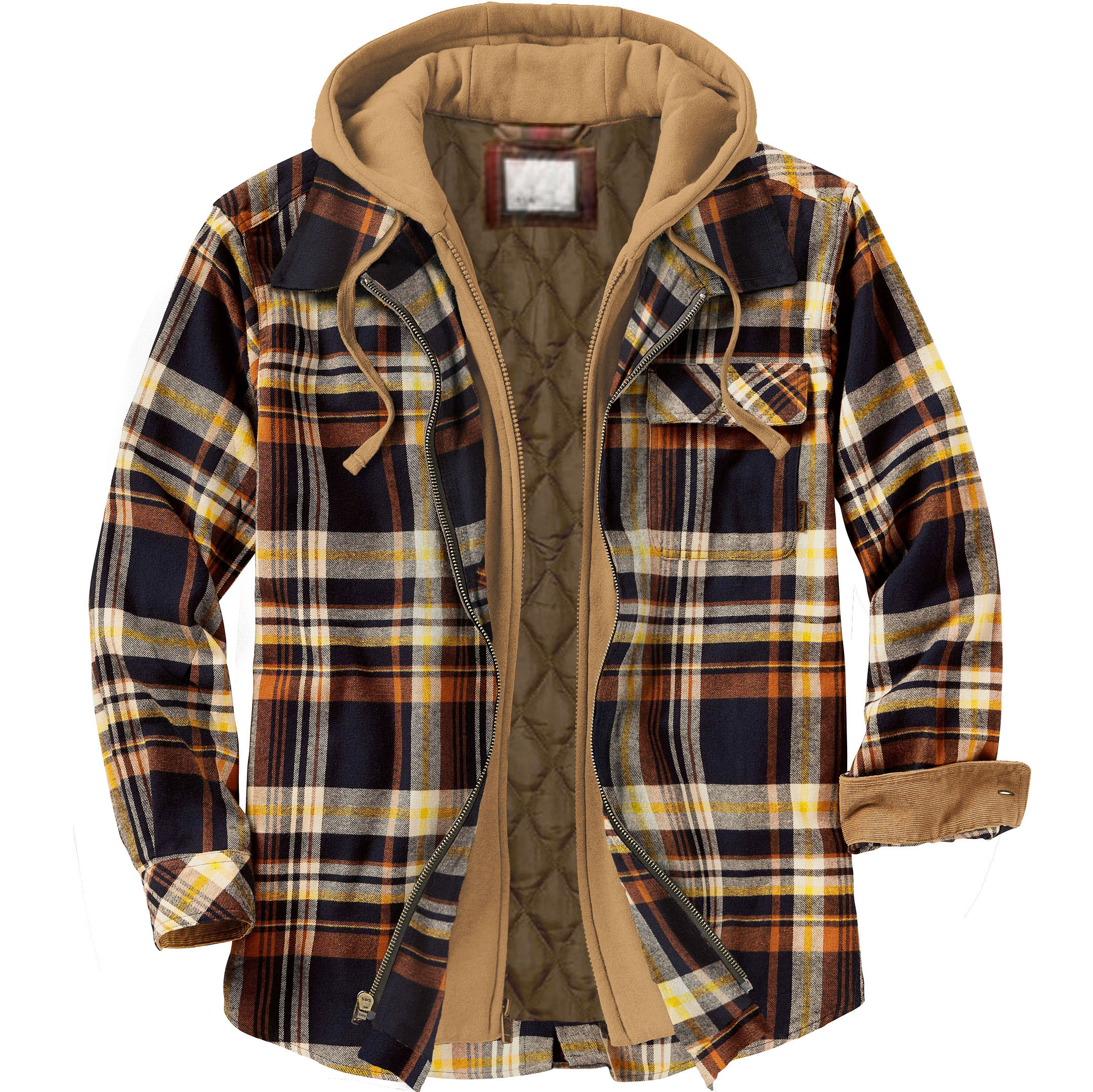 Men's Lined Hooded Flannel Jacket