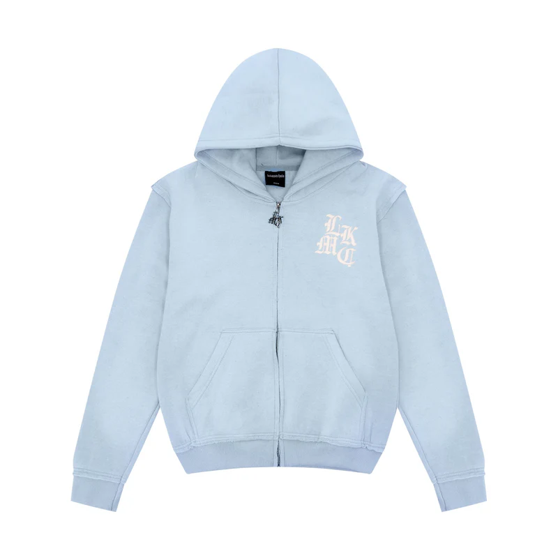 Distressed Zip Hoodie