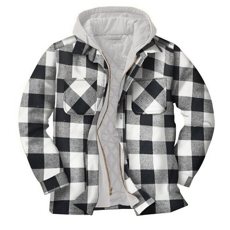 Men's Lined Hooded Flannel Jacket