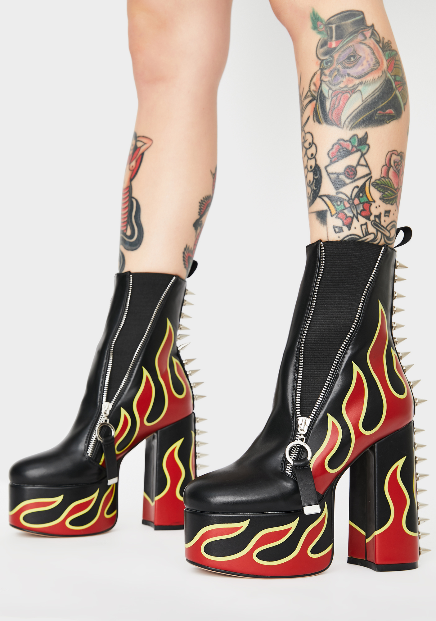 Grillz Flame Platform Boots