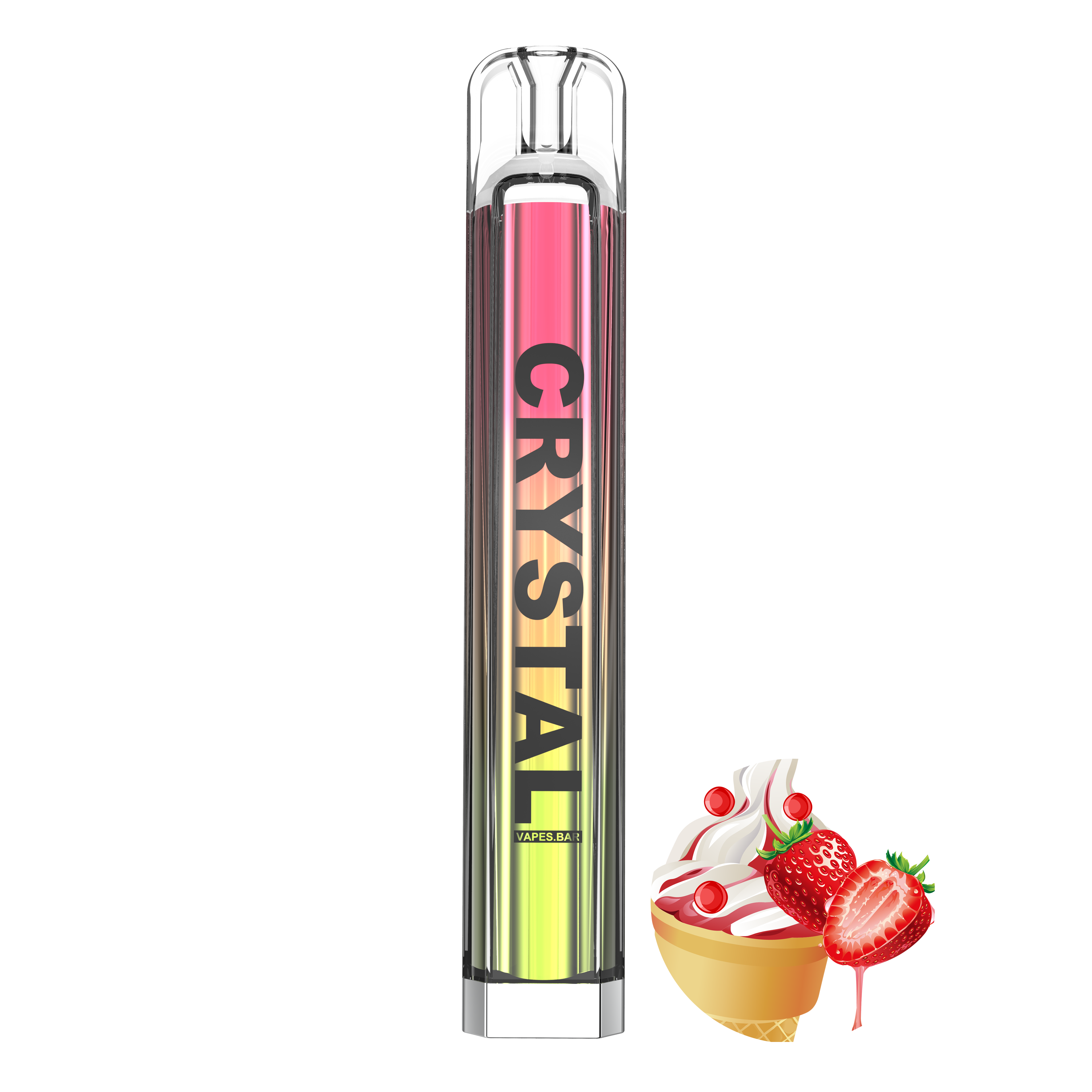 Strawberry Ice Cream Crystal 600 Puffs Disposable Pod Device-VAPES.BAR