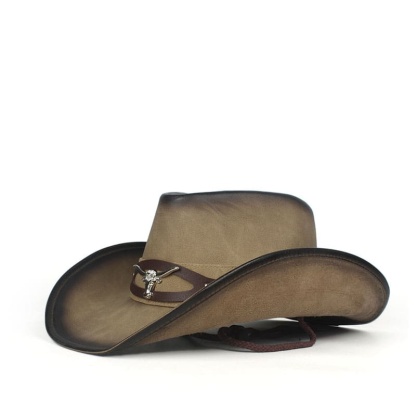 Silver Goat Leather Cowboy Hat