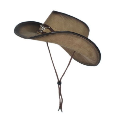 Silver Goat Leather Cowboy Hat
