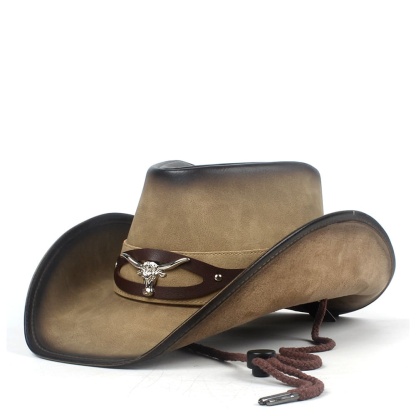 Silver Goat Leather Cowboy Hat