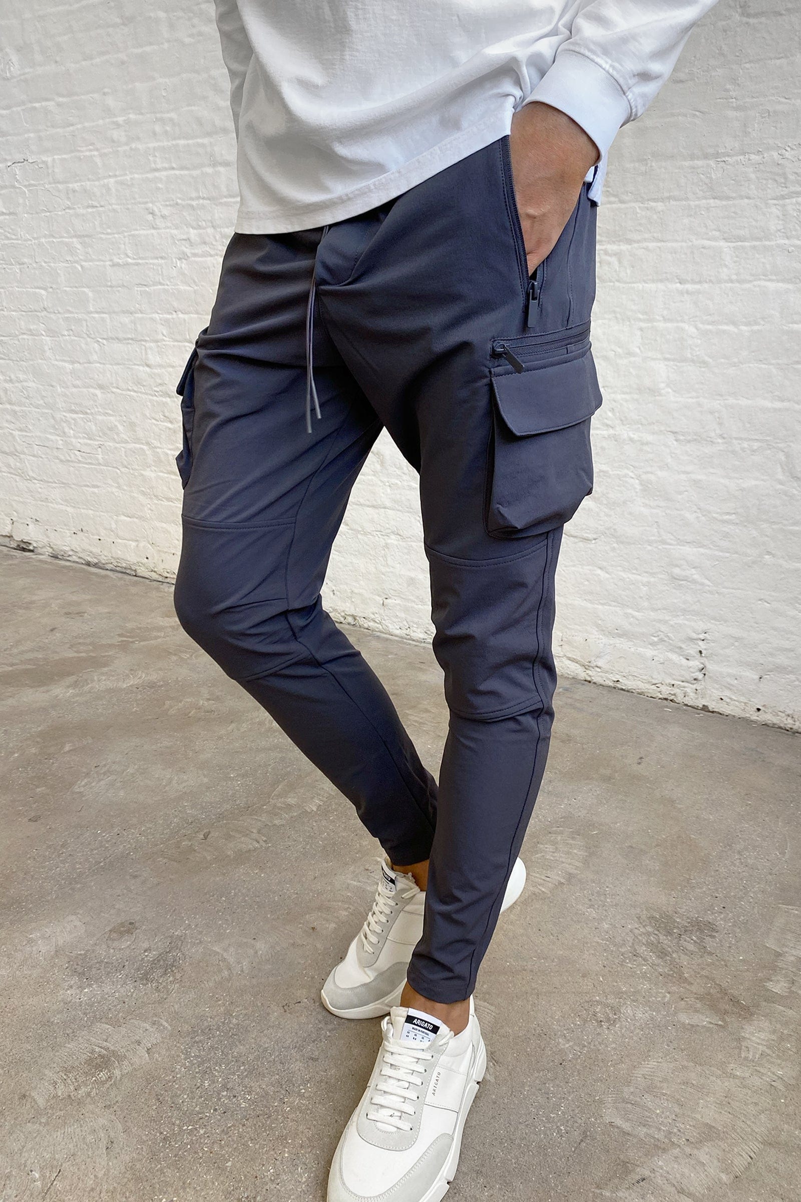 MID WEIGHT NYLON CARGO PANT - CHARCOAL
