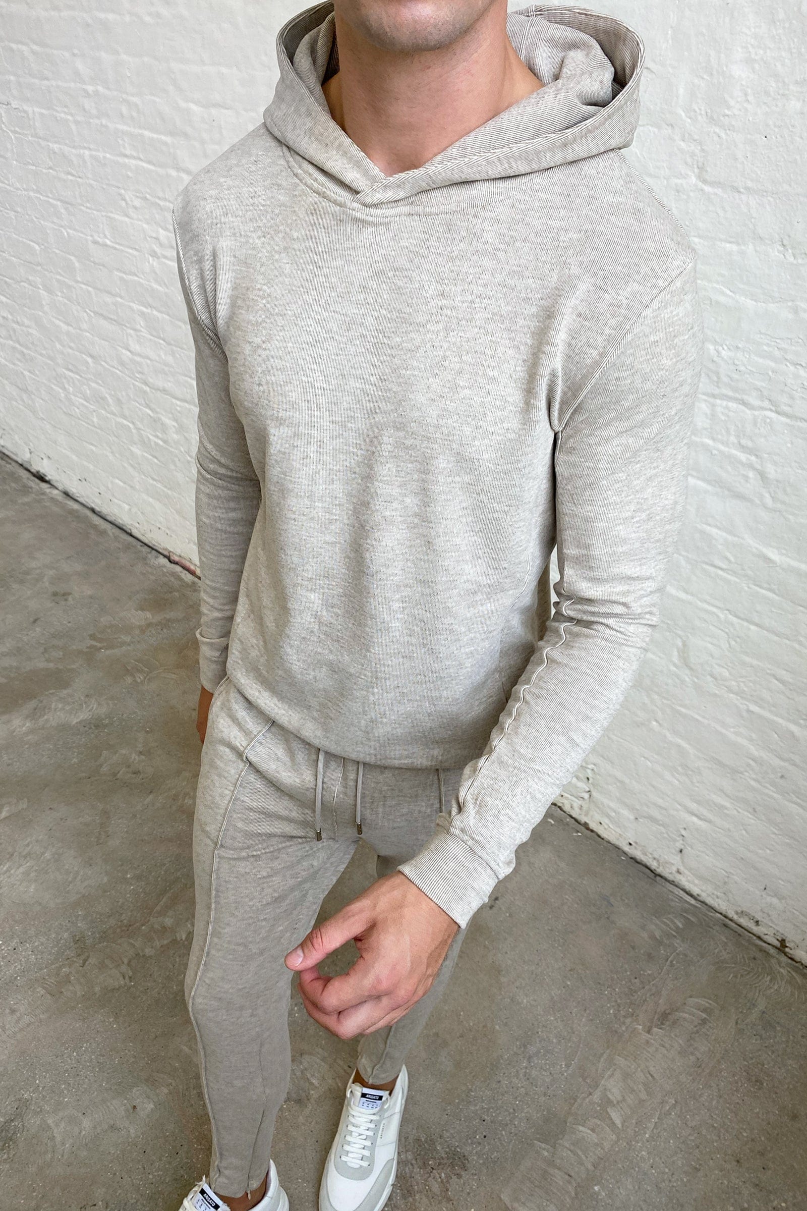 KNITTED HOODIE- OATMEAL