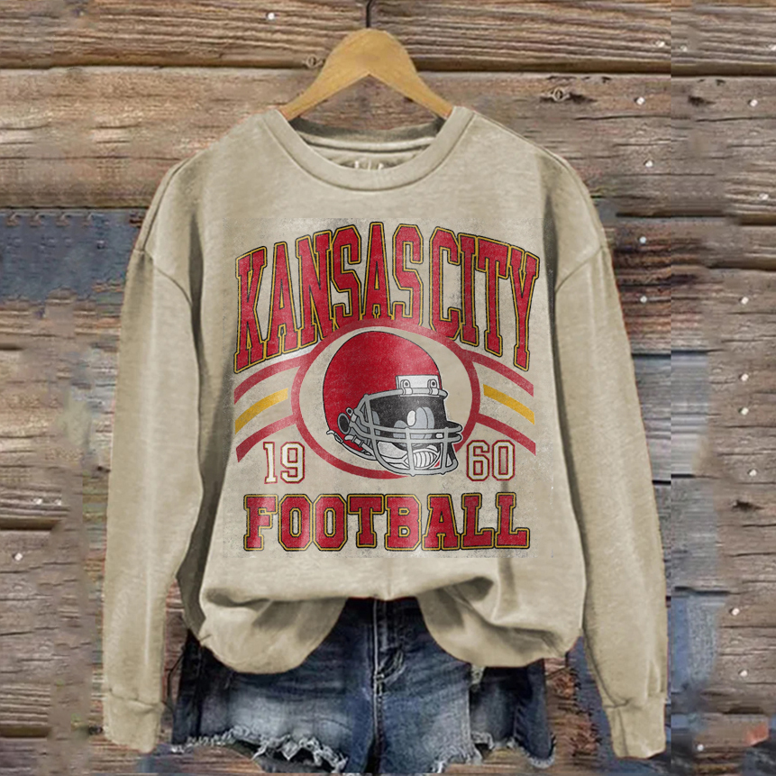 Vintage Style Kansas City Football Crewneck Sweatshirt ⋆ Vuccie