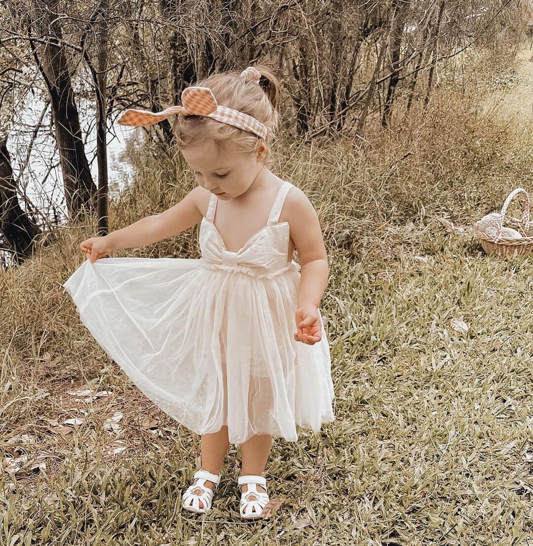 Baby Girl Bowknot Gauze Romper