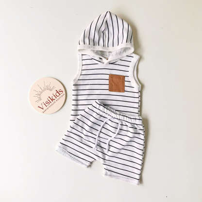 Baby Stripe Hooded Set