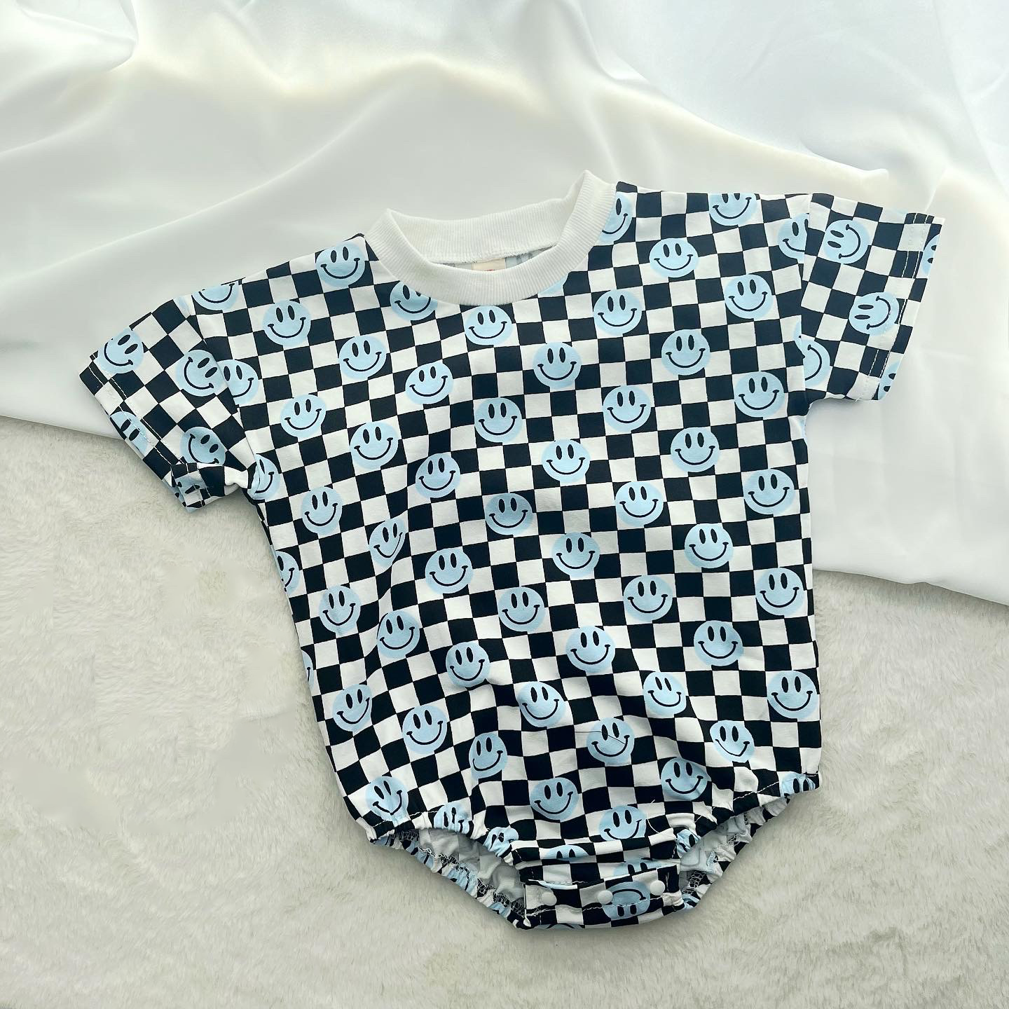 Baby Smiley Checkered Romper