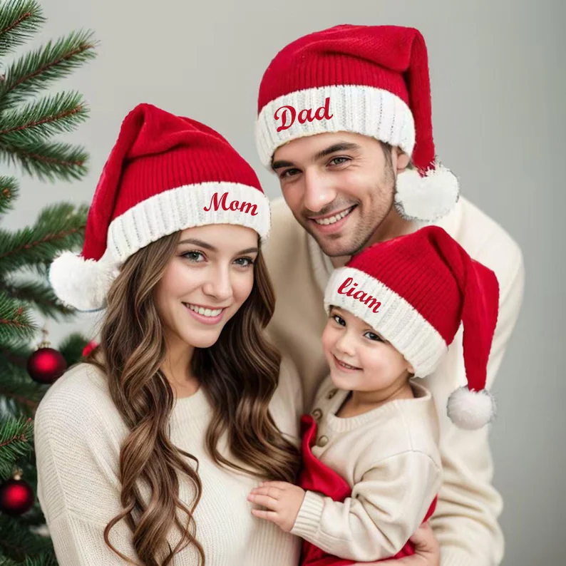 Christmas Mommy&Me Custom Name Hat