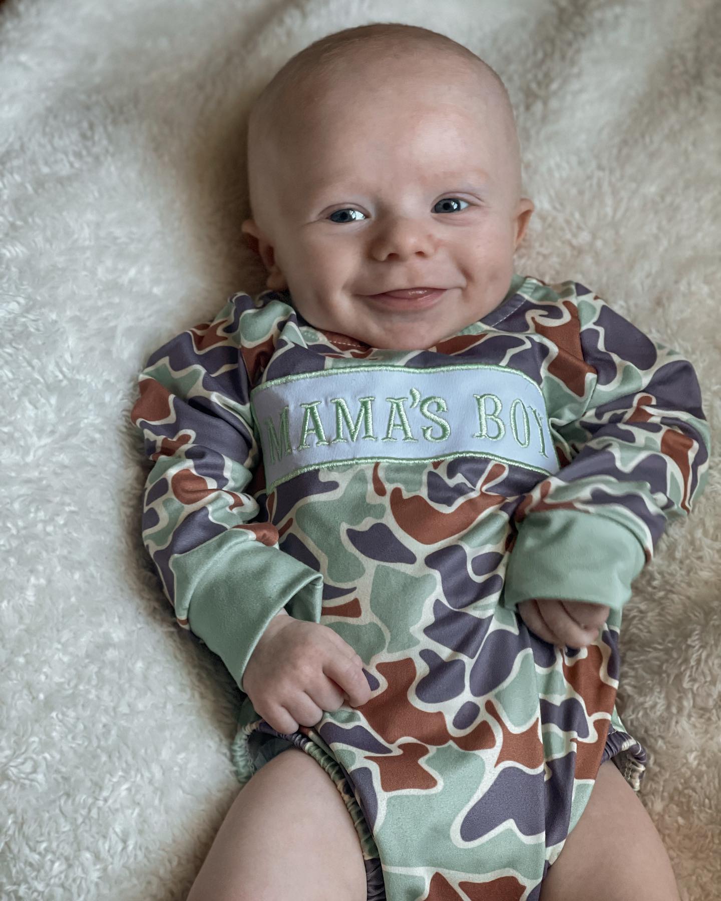 Baby Camo Mama's Boy  Romper