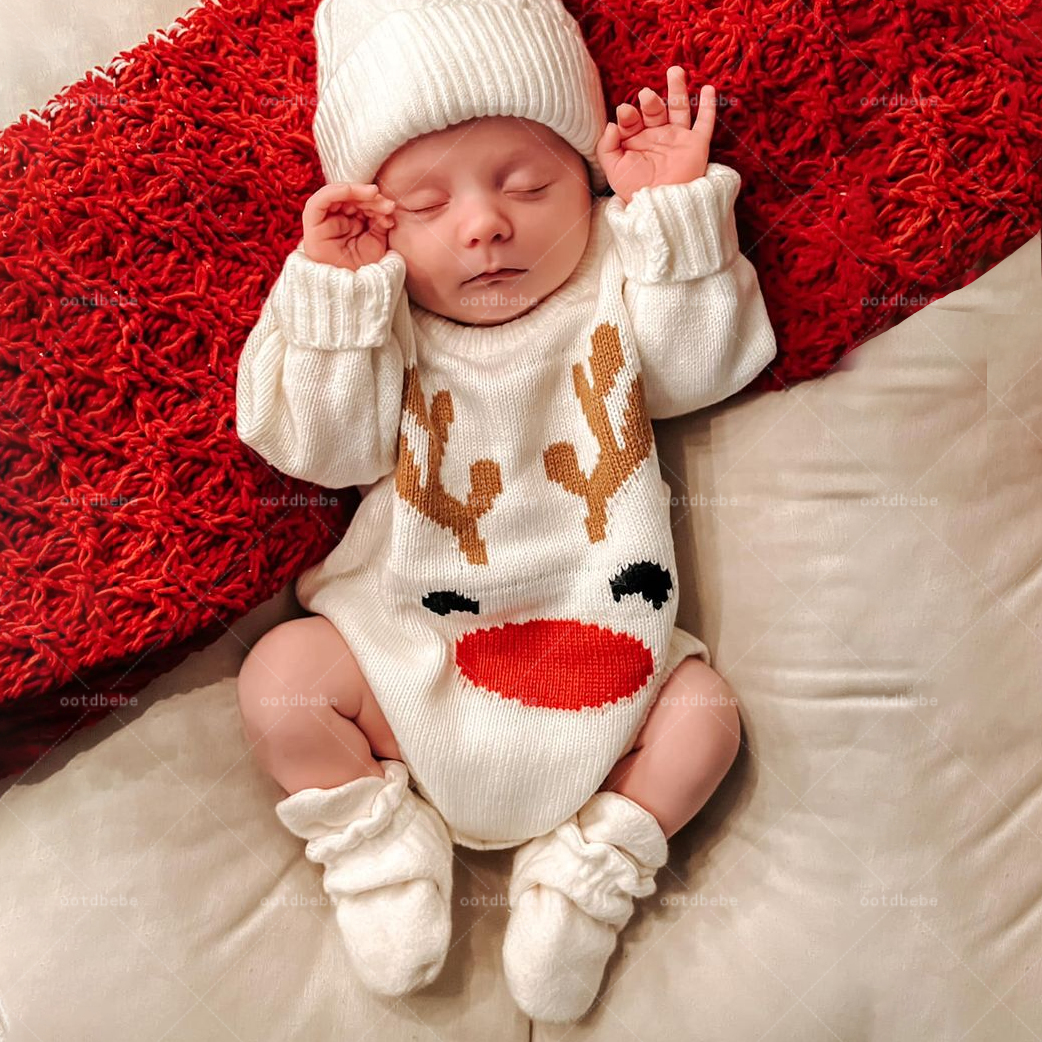 Newborn Elk Knitting Romper
