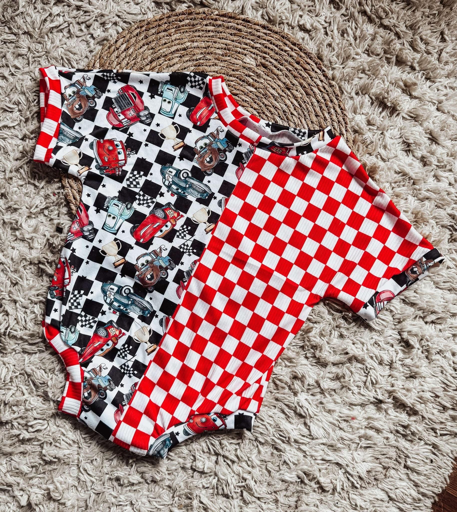 Baby Cars Checkered Romper