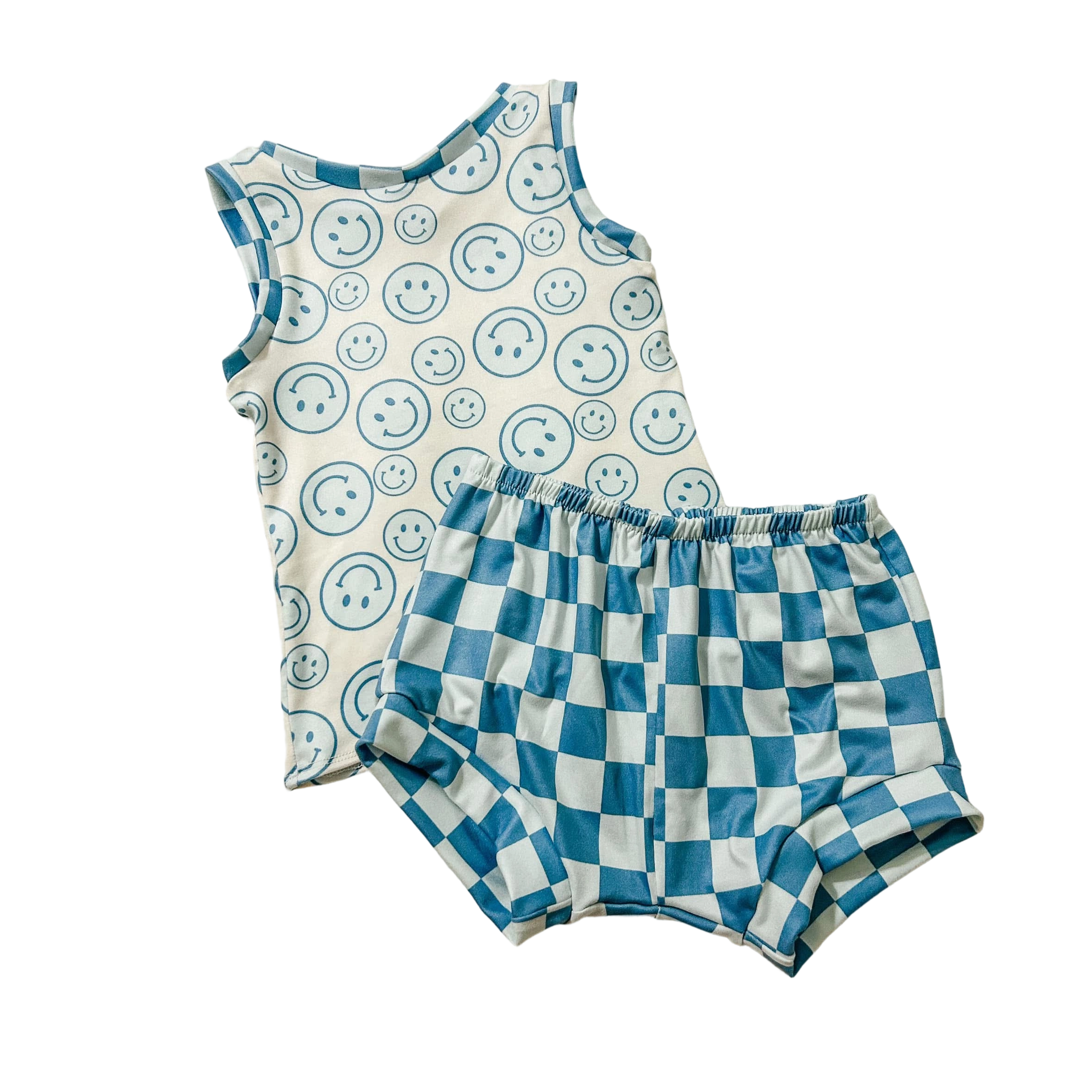 Baby Happy Face Checkered Set