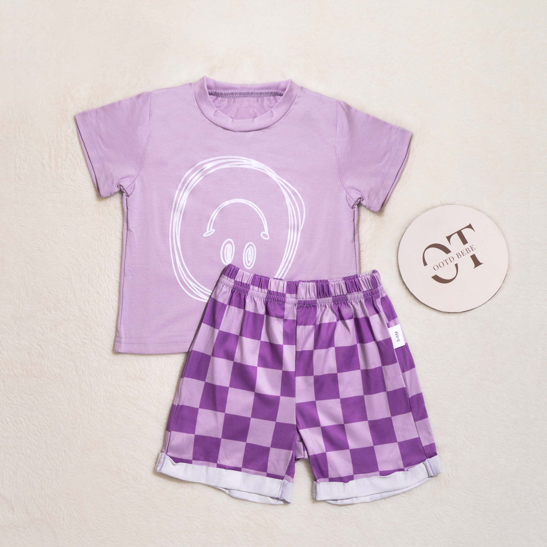 Baby Happy Face Checkered Set