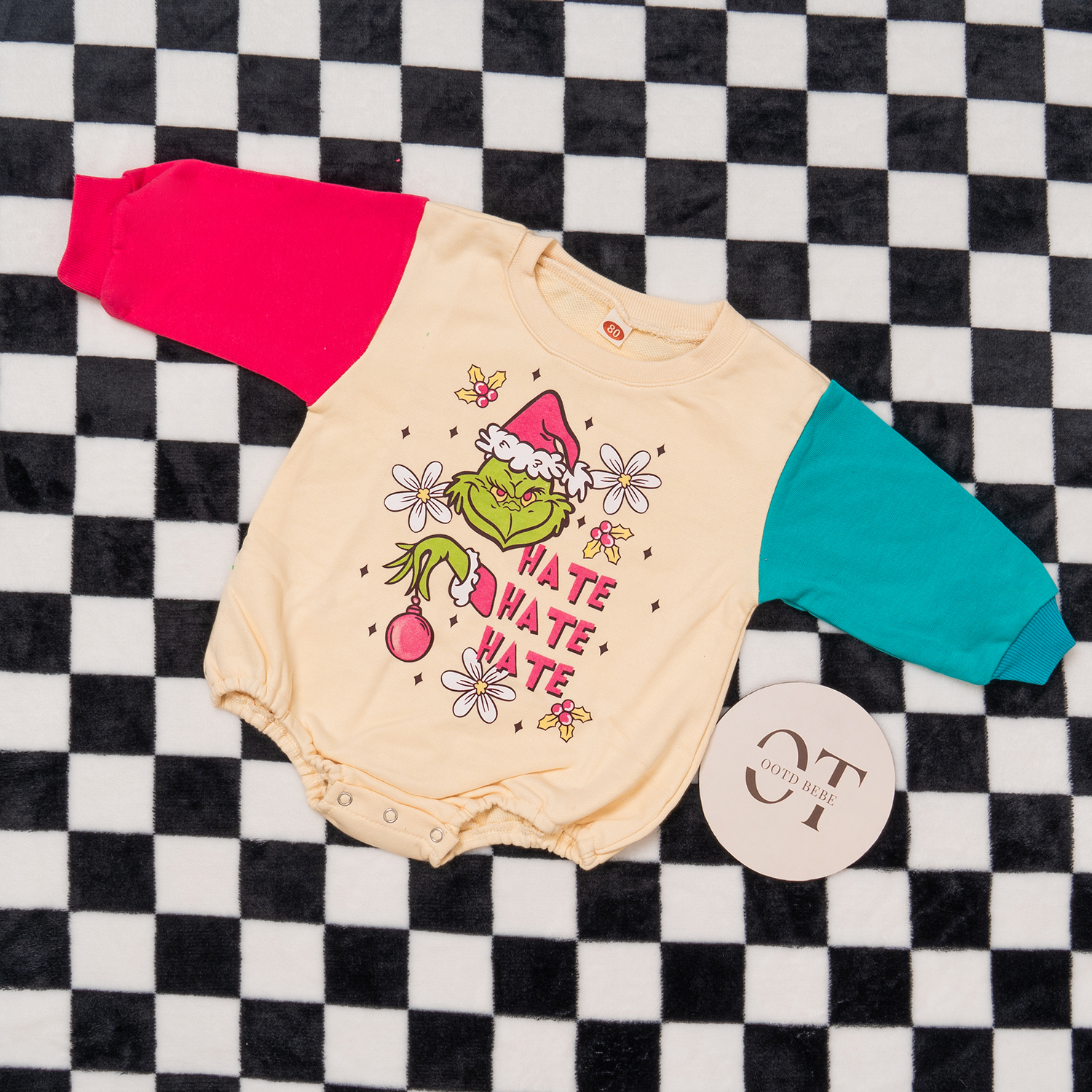 Baby Hate Hate Grinch Romper