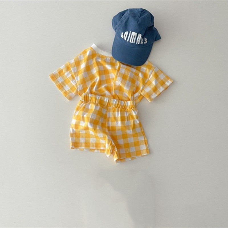 Baby Summer Plaid Heart Set