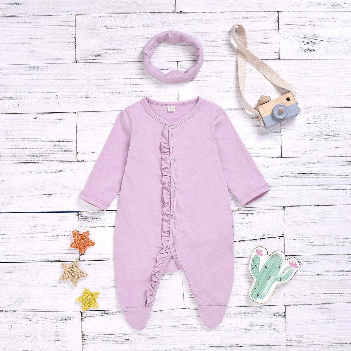 2-Piece New Girls Cotton Ruffled Romper-visikids