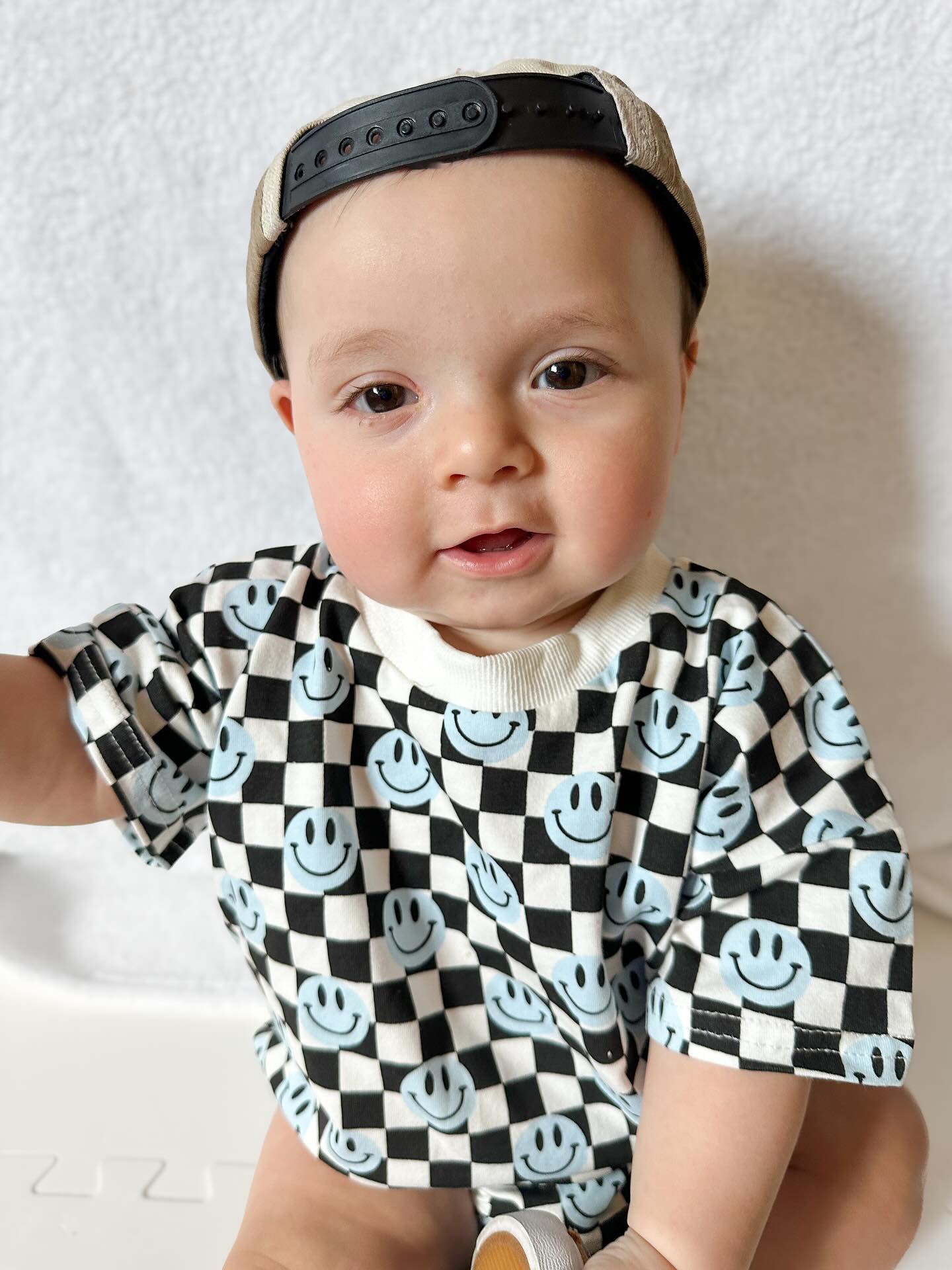 Baby Smiley Checkered Romper