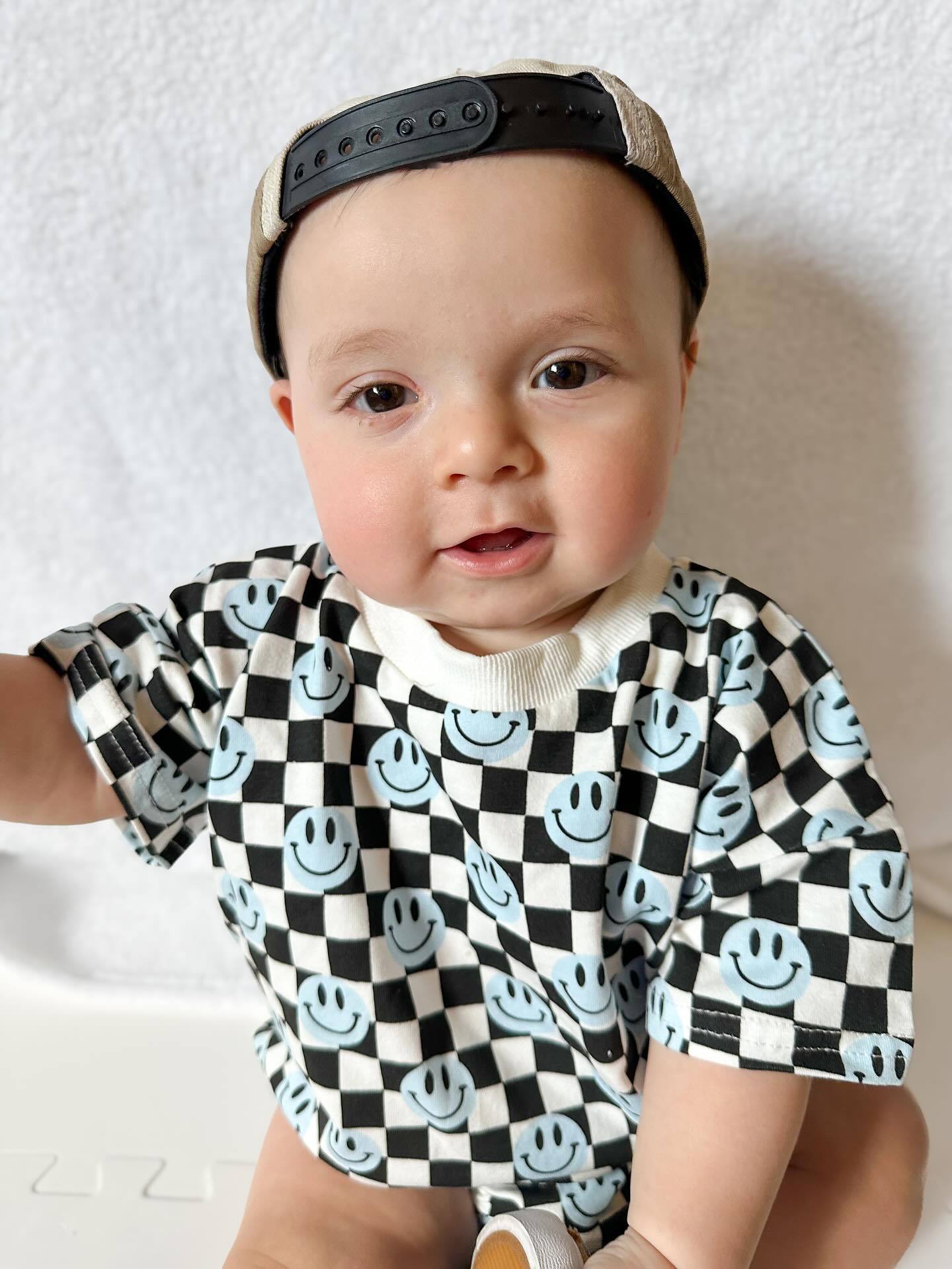 Baby Smiley Checkered Romper