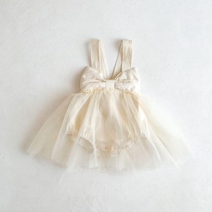 Baby Girl Bowknot Gauze Romper