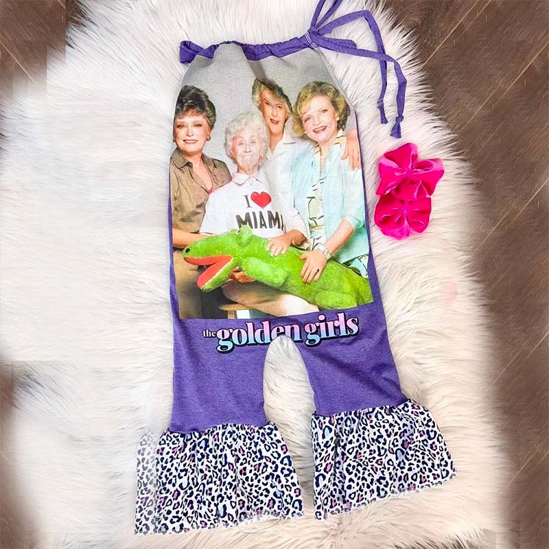 Baby Golden Girl Print Romper.