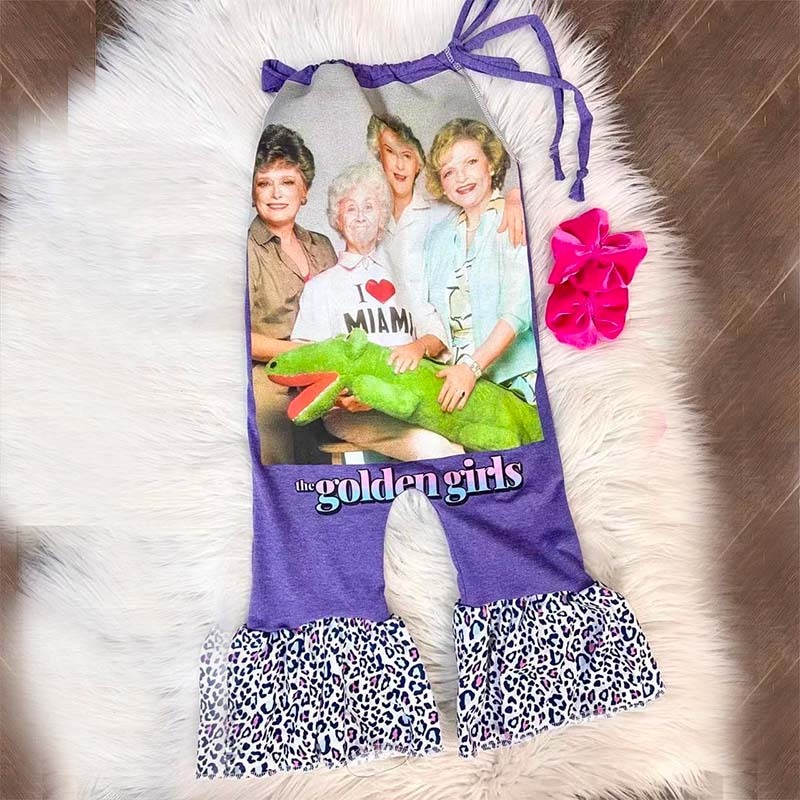 Baby Golden Girl Print Romper.