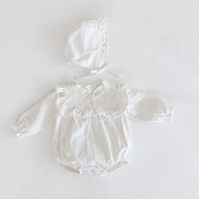Baby Solid Romper With Hat