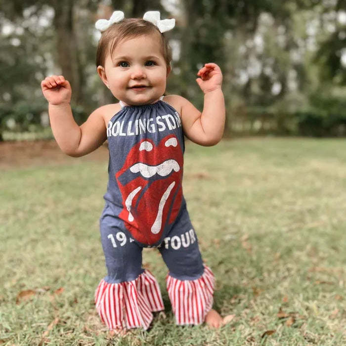 Baby Rolling Stones Print Romper.