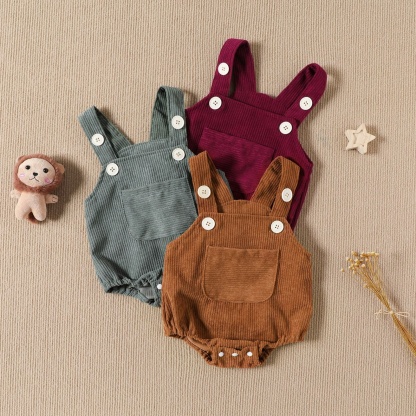 Baby Newborn Corduroy Overalls Romper