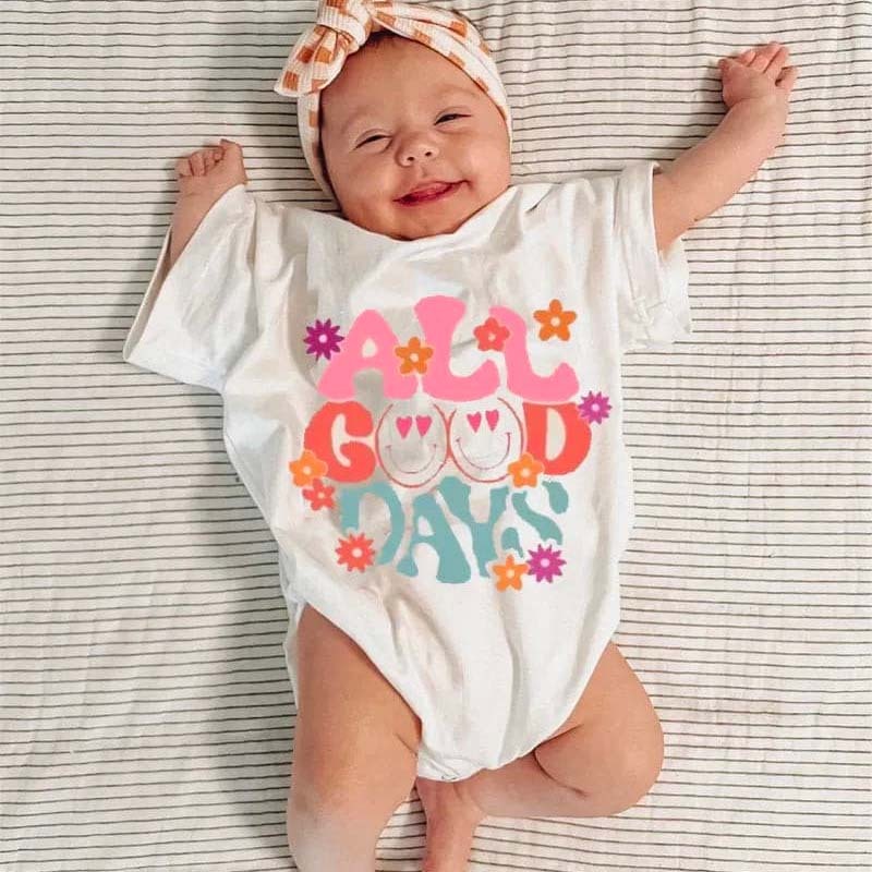Baby All Good Days Print Romper.
