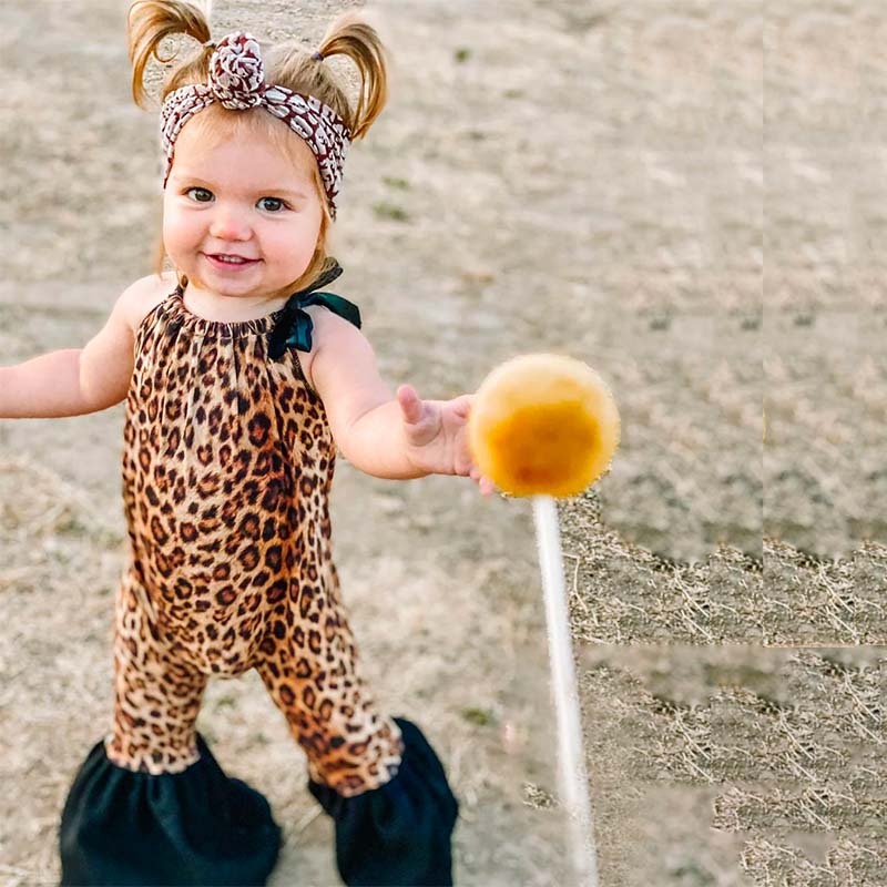 Baby Girl Leopard Print Romper.