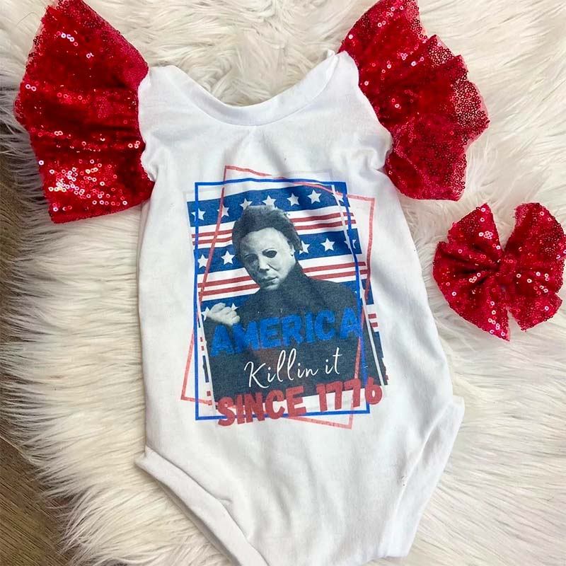 Baby Girl Print Romper.