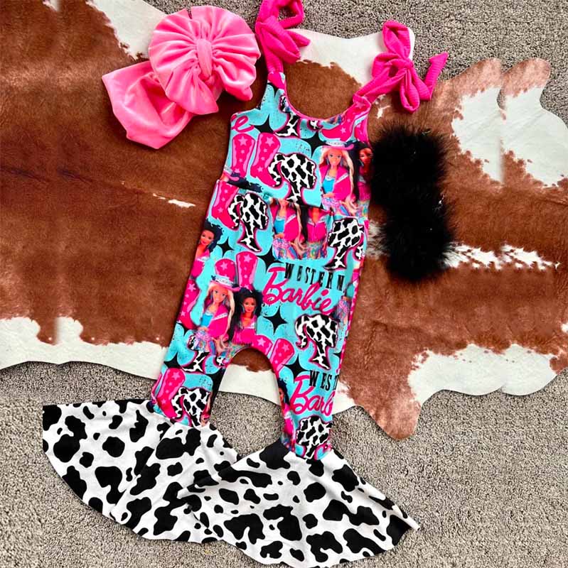 Baby Girl Barbie Print Romper.