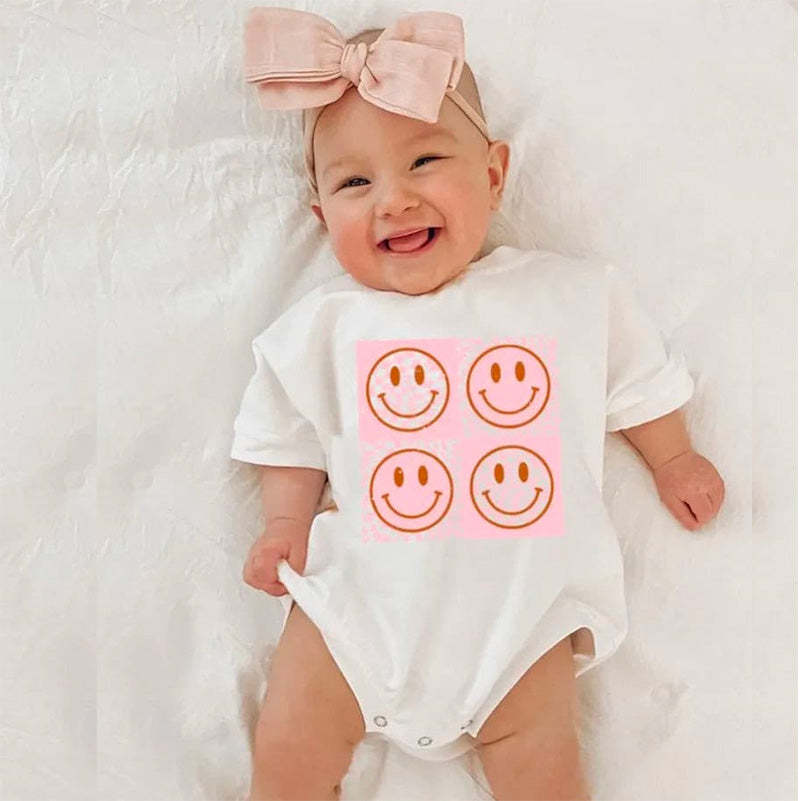Baby Smiley Print Romper.