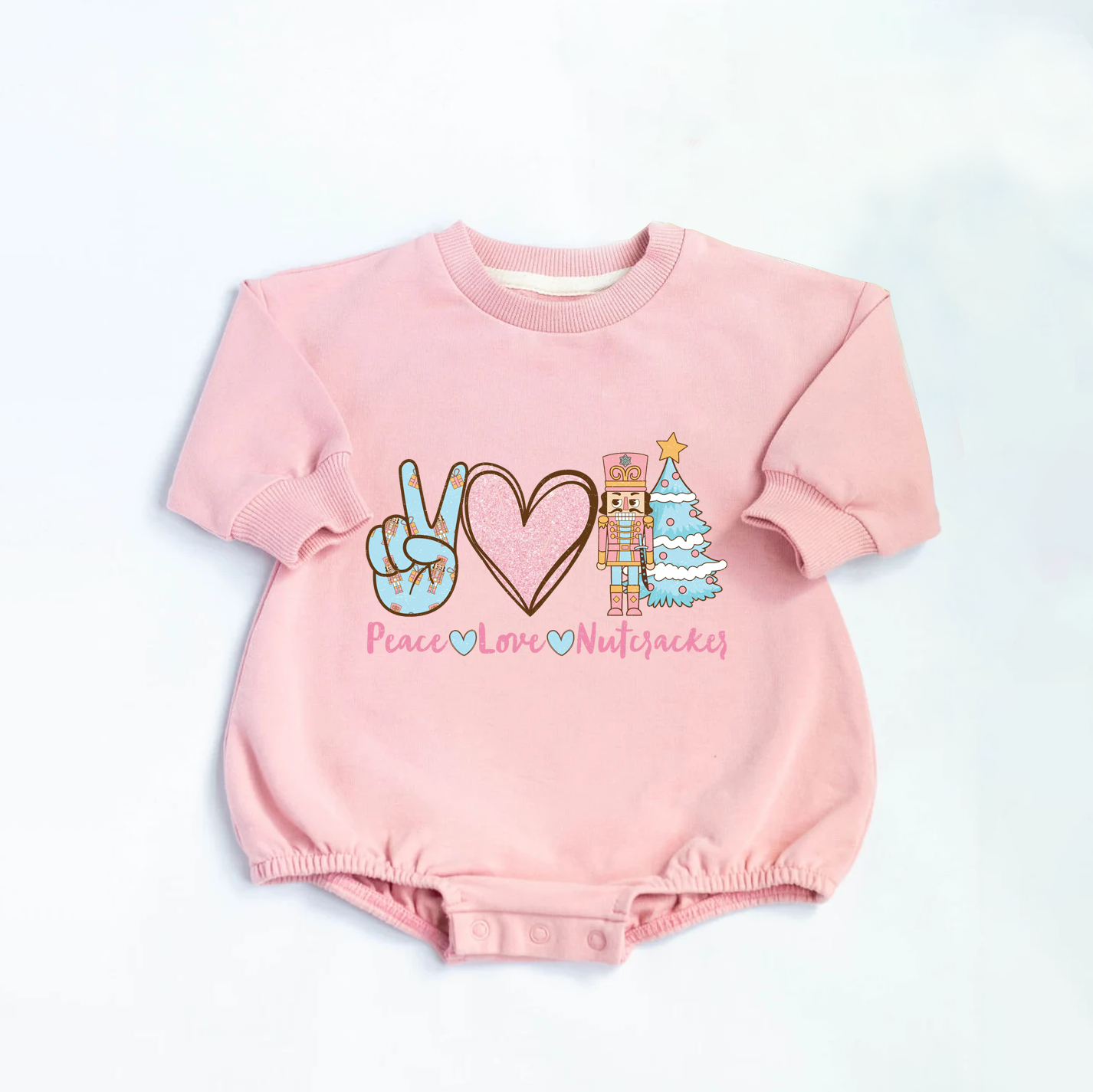 Baby Peace Love Nutcracker Romper