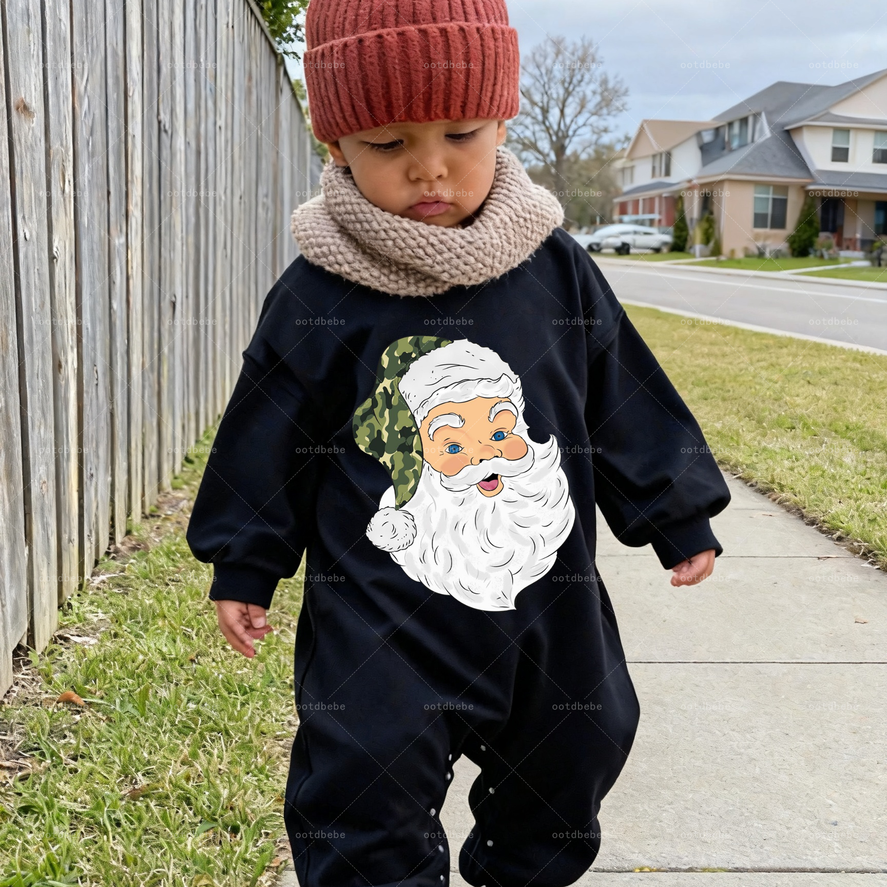 Baby Camo Santa Jumpsuit