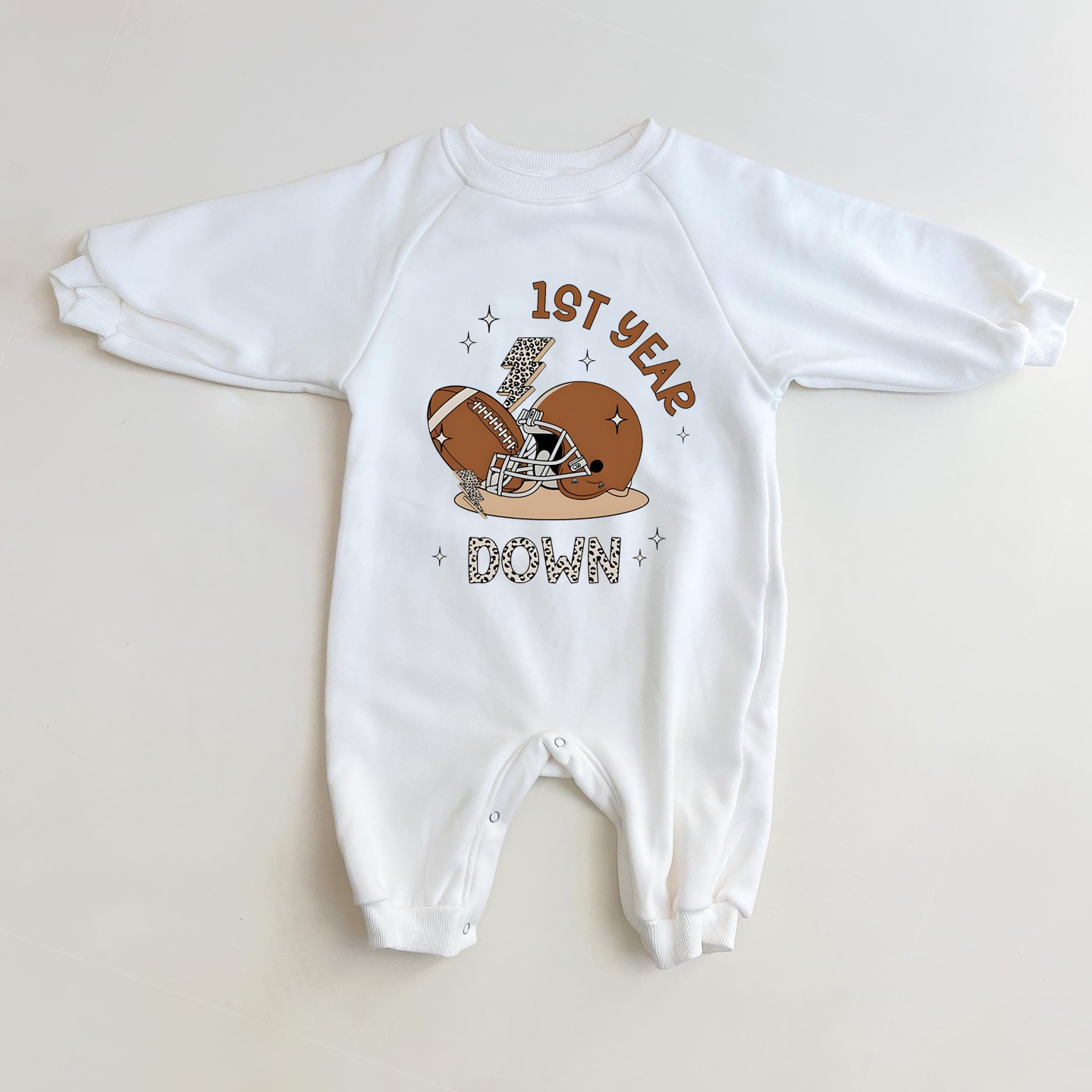 Baby 1st Year Down Football Jumpsuit