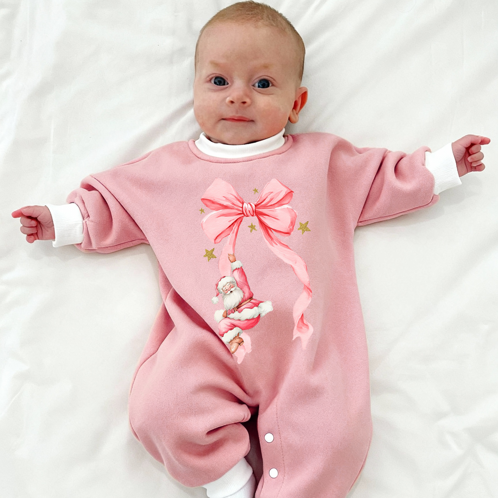 Baby Santa Claus Bow Jumpsuit