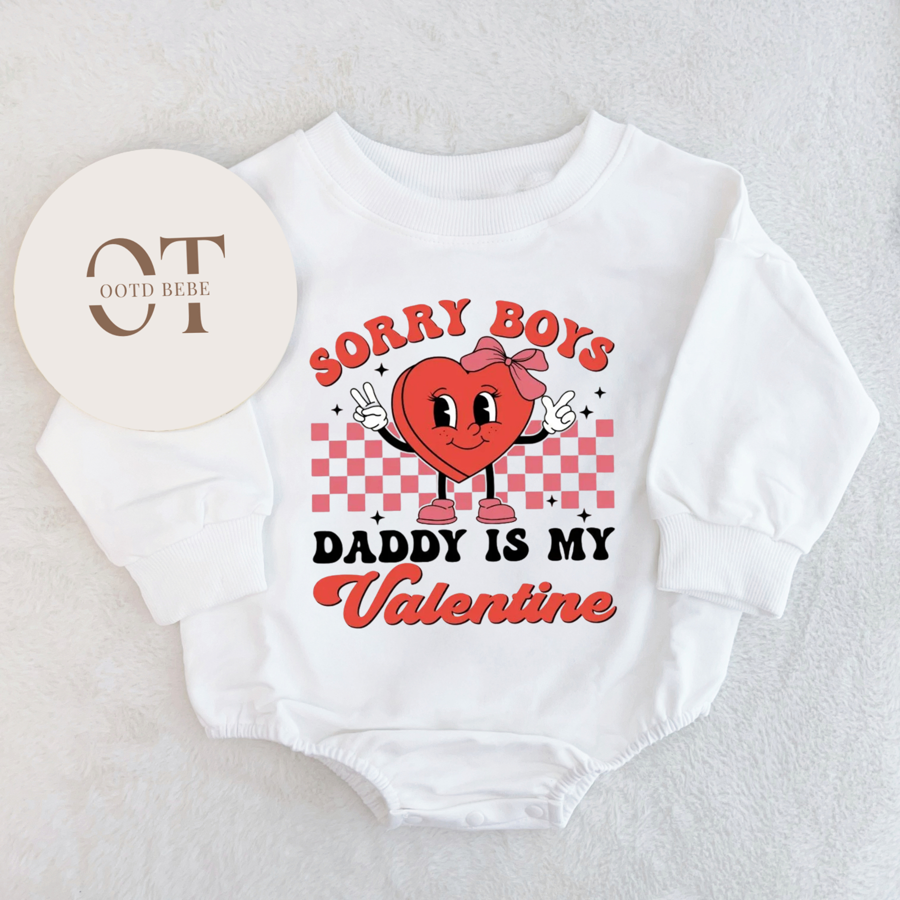 Baby Sorry Boys Daddy Is My Valentine Romper