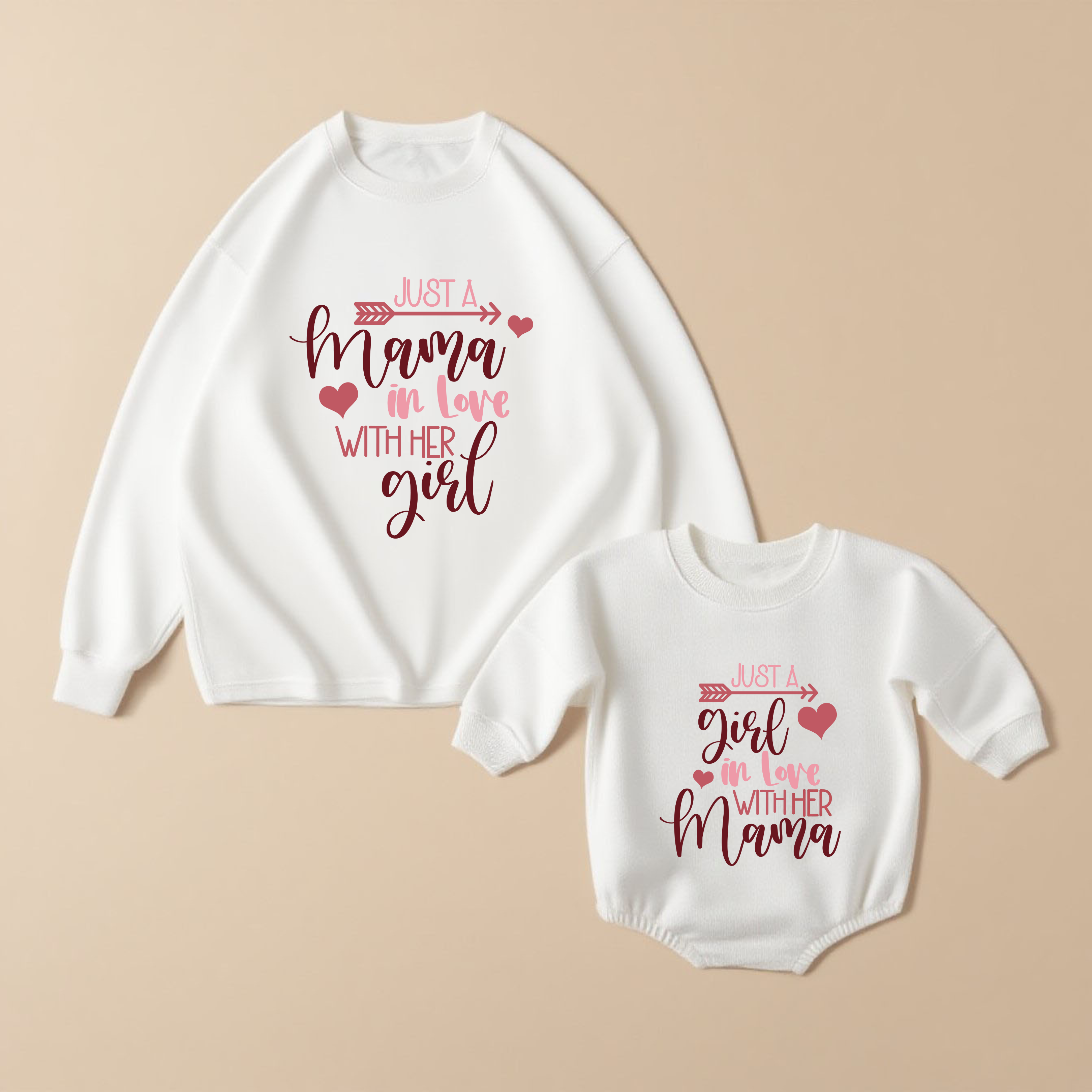 Just A Mama In Love With Her Girl & Just A Girl In Love With Her Mama Matching Clothing
